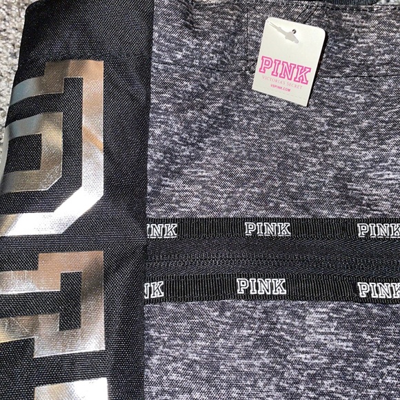 NWT.  Victoria’s Secret Pink Bling Foil Logo Tote Bag + Make-up case. - Picture 9 of 10